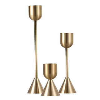 gold candlestick holders capri italy metal candle holders small medium large detail