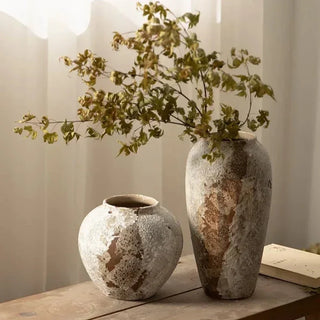ceramic vase collection handcrafted modern minimalist artisan vases earthworks side view