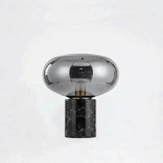 Marble Table Lamp – Black Marble Lamp With Hand-Blown Glass | Luxury Ambient Lighting