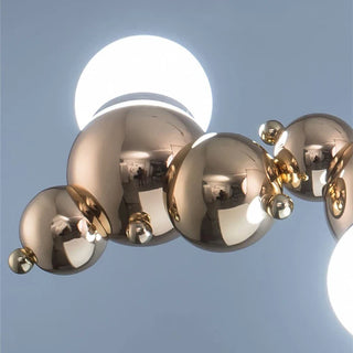 Gold Pendant Lamp – Modern LED Pendant Light with Bubble Glass & Metal Hanging