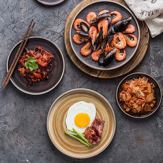 kyoto ceramic plate earthworks handcrafted traditional japanese dinnerware durable ceramic set view