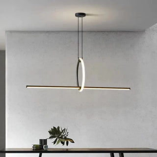 LED linear pendant illuminated — contemporary island lighting fixture