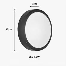 Black LED Wall Light – Minimalist Circular Ceiling Light Fixture | Warm Ambient Lighting