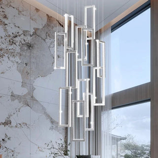 Modern Crystal Chandelier – Elegant Living Room Lighting with Adjustable Dimmable LED