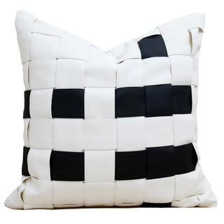 giovanni italia cushion cover handmade luxury vegan leather pillow 45x45 cm front view