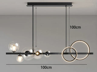 Contemporary Pendant Light – Alloy Cord Suspension Lamp with Remote Control