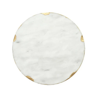 gold edge marble tray earthworks handcrafted european marble serving tray eco-friendly stone side view