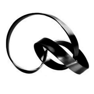 metal black knot sculpture handcrafted modern metal art sleek finish close-up