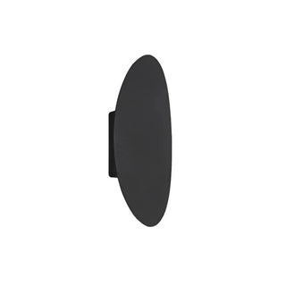 Modern black outdoor wall light illuminated — warm white LED sconce