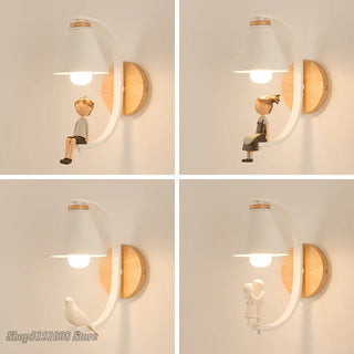 Nordic Wall Sconce – Poetic Bedroom Wall Light | Iron, Wood & Resin Design