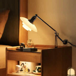 Vintage Table Lamp – Glass & Steel With Soft Light Diffuser | Classic Gold Finish