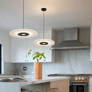Modern Pendant Lamp – Acrylic Aluminum Disc Light | LED Dual Source, Warm Neutral Cool