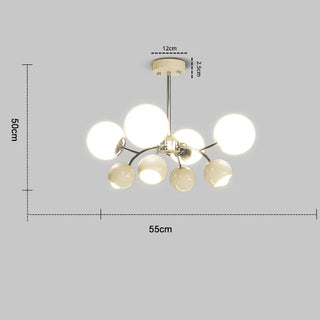 Metal Ceiling Light – Modern Warm LED Blown Glass Lamp with Soft Ambient Lighting