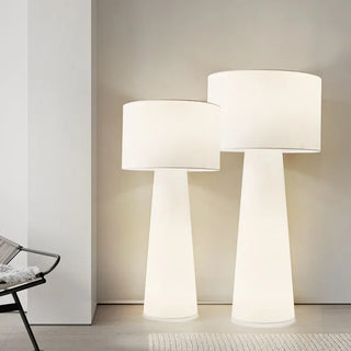 Nordic Fabric Floor Lamp – Scandinavian LED Reading Lamp with Chrome Base