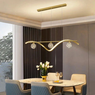Minimalist Chandelier – Modern Pendant Light With Clear Glass & Iron Fixture