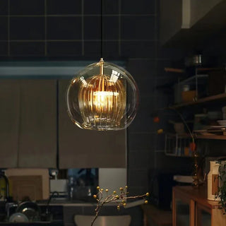 Nordic Glass Pendant Light – Modern Pendant Lighting with Iron Finish Lamp