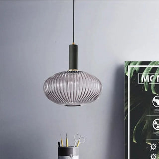 Colorful Suspension Light – Glass Pendant Lamp with Adjustable Height & Gold Base Canopy