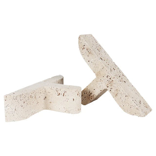 travertine stone bookends elessí leaning beige handcrafted decor close-up