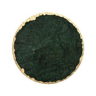 gold edge marble tray earthworks handcrafted eco-friendly stone tray luxury finish side view