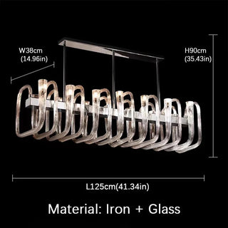 Glass Chandelier – Modern Clear Glass Pendant with Integrated LED Lighting
