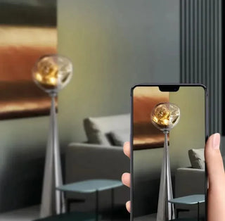 Lava Ball Floor Lamp – Decorative Aluminum Base With Acrylic Globe Light