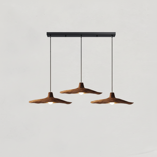 Resin Pendant Light – Wabi-Sabi Wood-Look Pendant with Adjustable Cable