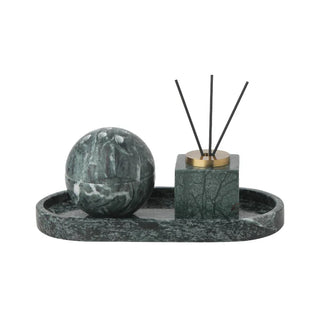 marble stone diffuser handcrafted aroma diffuser set incense burner tray front view