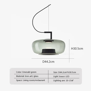 Art Deco Pendant Light – Stone Glass LED Pendant Lighting | Polished Chrome Finish