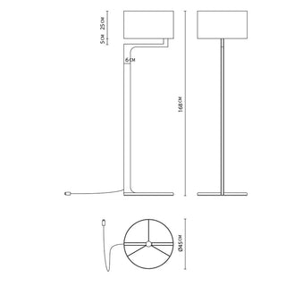 ELDER marble floor lamp room view – black Italian fabric shade