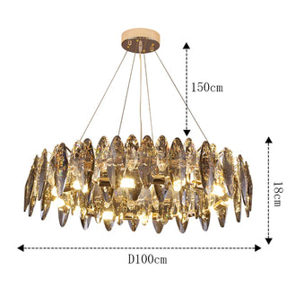 Crystal Pendant Light – Modern Dimmable Lamp with Remote Control for Living Room