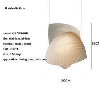 LED Fabric Pendant Light – Modern White Fabric Lampshade | Living Room Lighting