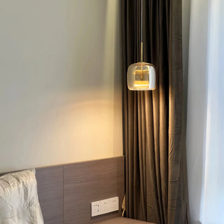 Nordic Glass Pendant Light – Minimalist Pendant Light with Polished Steel Finish
