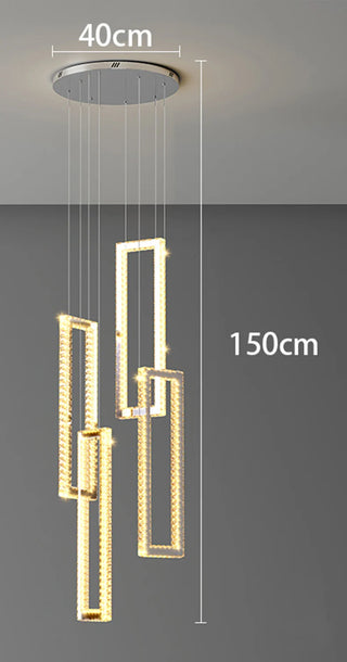 Modern Crystal Chandelier – Elegant Living Room Lighting with Adjustable Dimmable LED