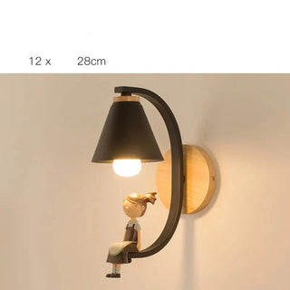 Nordic Wall Sconce – Poetic Bedroom Wall Light | Iron, Wood & Resin Design