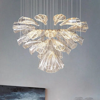 Modern Crystal Chandelier – Adjustable Brightness LED Steel Fixture for Living Room