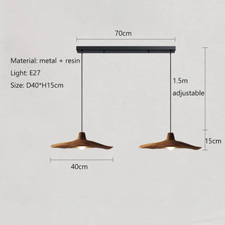 Resin Pendant Light – Wabi-Sabi Wood-Look Pendant with Adjustable Cable