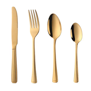 luxury stainless steel cutlery modern dining set durable eco-friendly flatware front view