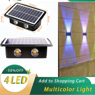 Solar Wall Light – Dimmable Outdoor Solar Lamp | Brushed Nickel Finish LED Garden Lighting