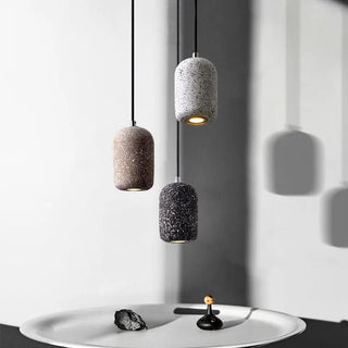 Vintage Pendant Light - Industrial Pendant Lamp with Cement Lampshade & Warm LED