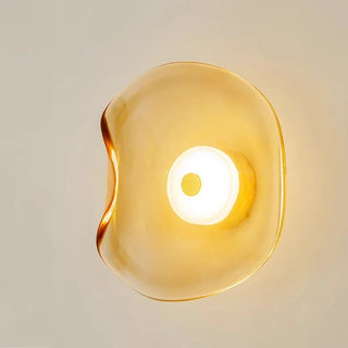 Glass Stone Wall Light | Modern Wall Lamp with Soft LED Lighting and Tempered Glass Fixture