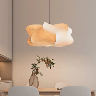 Silk Pendant Light – Japanese Pendant Lamp With Hand-Woven Silk Fabric For Living Room