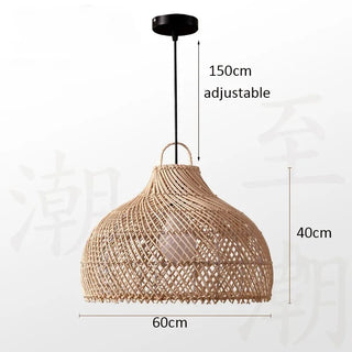 Rattan Pendant Light – Bamboo Woven Lamp with Eco Friendly LED Lighting