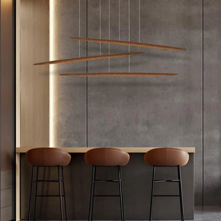 Dimmable Wooden Pendant Light - Modern Kitchen Island Lamp With Remote Control
