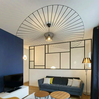 Straw Hat LED Chandelier – Modern Pendant Light | Elegant Dining Room Lighting