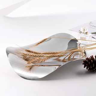 luxury swedish plate tray earthworks handcrafted stainless steel decorative serving tray close-up