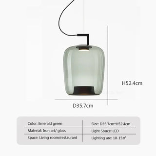 Art Deco Pendant Light – Stone Glass LED Pendant Lighting | Polished Chrome Finish