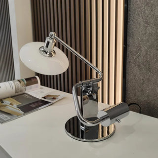 Vintage Table Lamp – Glass & Steel With Soft Light Diffuser | Classic Gold Finish