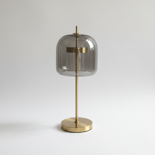 Glass Globe Lamp – Modern Bedside Table Lamp With LED Warm White Light