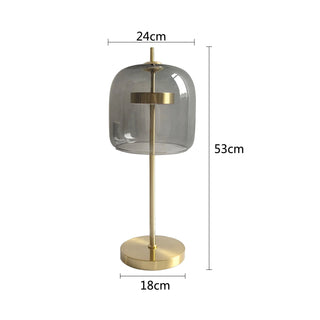Glass Globe Lamp – Modern Bedside Table Lamp With LED Warm White Light