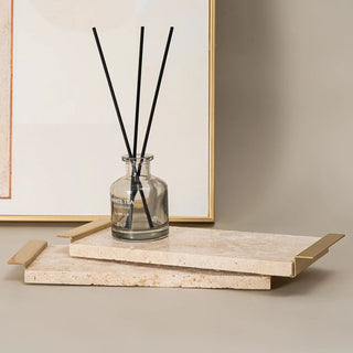 luxury stone tray earthworks handcrafted travertine serving tray elegant home decor angle view